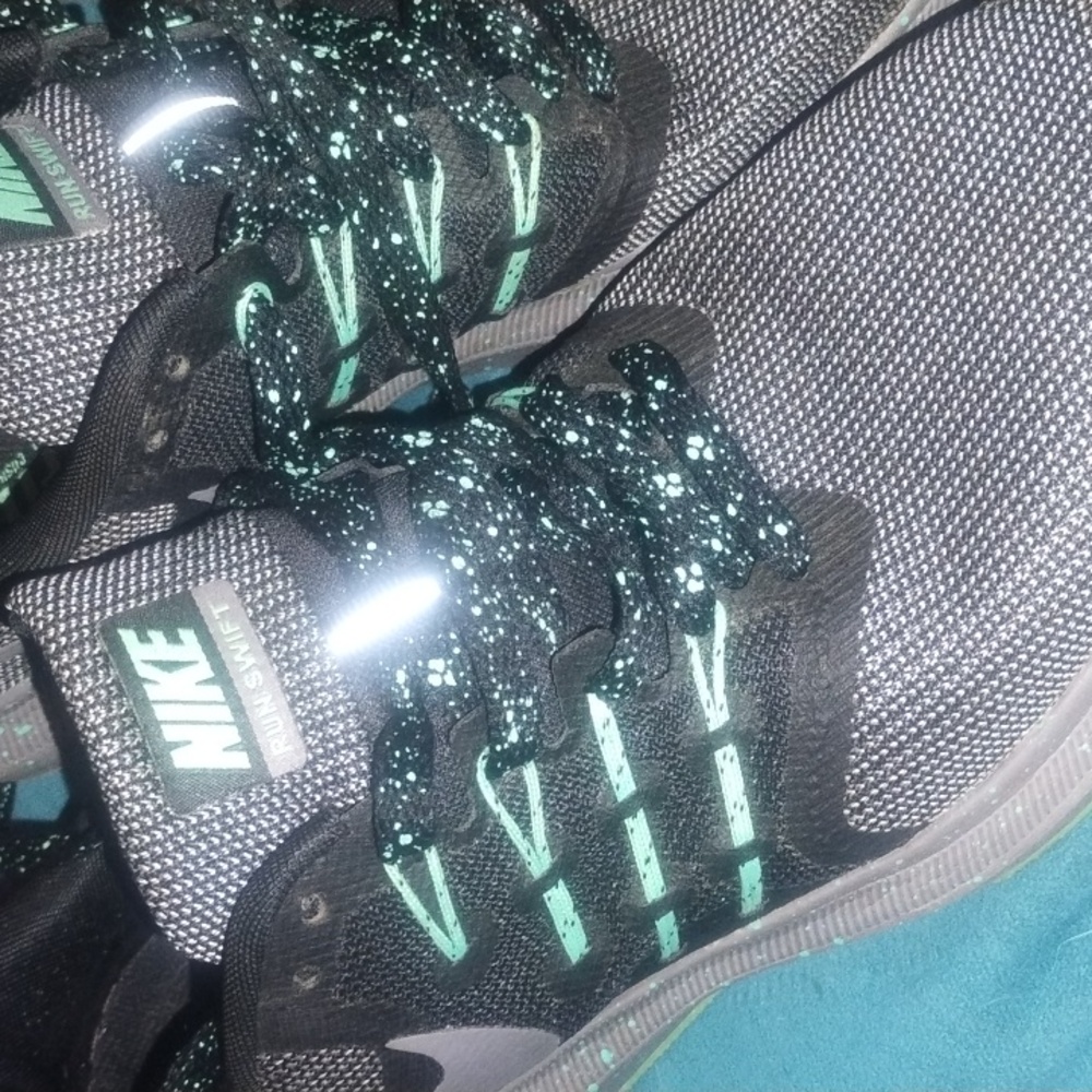 Nike Black and Mint Athletic Shoes